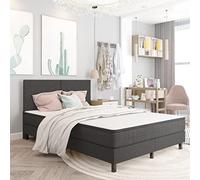 Owoxanthellate Telaio per letto a molle, grigio, 160 x 200 cm, design moderno in robusto tessuto MDF, telaio in metallo, minimalista senza testiera, per camera da letto, camera degli ospiti