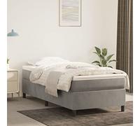 Owoxanthellate Telaio per letto a molle, grigio chiaro, 90 x 200 cm, in velluto, senza materasso, 203 x 90 x 35 cm, con gambe di supporto e doghe in compensato, design moderno per camera da letto