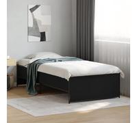 Owoxanthellate Telaio per letto nero, 90 x 190 cm, in legno e acciaio, design moderno con doghe in compensato, robusto e salvaspazio, per camera da letto, camera degli ospiti e camera dei ragazzi