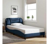Owoxanthellate Telaio singolo Hvar blu 100 x 200 cm in poliestere traspirante testiera con cuscino, design moderno a onda, facile da montare per camera dei ragazzi, camera degli ospiti, camera da