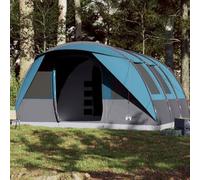 Owoxanthellate Tenda da campeggio per 7 persone, colore blu, 470 x 435 x 210 cm, impermeabile, con 3 cabine e connettore elettrico, design moderno, robusta, per avventure all'aria aperta, in giardino