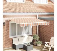 Owoxanthellate Tenda da sole 350 x 200 cm, multicolore, allungabile con telecomando, supporto da parete in poliestere robusto per giardino, terrazza, balcone