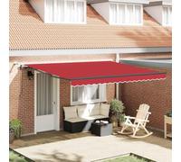 Owoxanthellate Tenda da sole 400 x 300 cm, rossa con telecomando, in poliestere, resistente ai raggi UV, protezione solare, balcone, giardino, terrazza, design moderno, robusta e durevole, per
