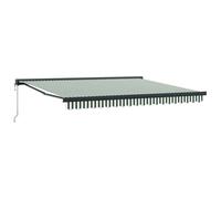 Owoxanthellate Tenda da sole 400 x 300 cm, verde e bianco, tenda retrattile con braccio articolato con meccanismo telescopico, robusta soluzione ombreggiante in alluminio e poliestere, per terrazza e