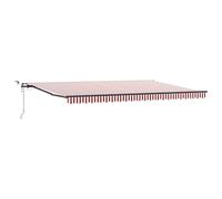 Owoxanthellate Tenda da sole 500 x 300 cm, colore rosso e bianco, retrattile con braccio articolato e telaio e telecomando, per terrazza, balcone e giardino, protezione solare con sensore di luce del