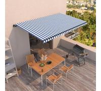 Owoxanthellate Tenda da sole 500 x 350 cm elettrica allungabile, in alluminio poliestere, telecomando e manovella, protezione solare per terrazze