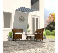 Owoxanthellate Tenda da sole a manovella, 100 x 150 cm, in poliestere resistente alle intemperie, con telaio in acciaio, balcone, terrazza, giardino, finestra, camper, tettuccio parasole