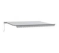 Owoxanthellate Tenda da sole antracite bianca 500 x 300 cm con telecomando, tenda automatica in alluminio e poliestere resistente ai raggi UV, robusta e durevole, per terrazza, balcone, giardino e