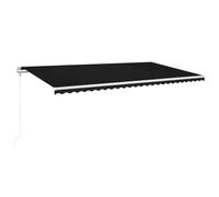 Owoxanthellate Tenda da sole automatica, 600 x 300 cm, antracite/bianco, LED e sensore vento, protezione solare, balcone, giardino d'inverno
