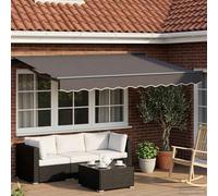 Owoxanthellate Tenda da sole con braccio articolato, 2,5 x 2 m, a mezza cassetta, con manovella e doppio funzionamento per terrazza, giardino e balcone, robusto telaio in alluminio e tessuto, 240 g/m²