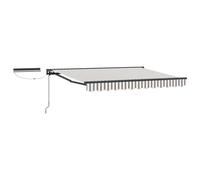 Owoxanthellate Tenda da sole con braccio articolato, 4 x 3,5 m, a mezza cassetta, per terrazza e giardino, protezione solare con manovella, robusto telaio in alluminio, tessuto della tenda grigio