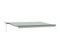 Owoxanthellate Tenda da sole con braccio articolato, 500 x 350 cm, con doppio controllo e sensore, protezione solare retrattile, per terrazza, giardino e balcone, colore verde e bianco, a righe
