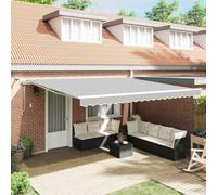 Owoxanthellate Tenda da sole con LED bianco, 500 x 350 cm, in alluminio, retrattile, per balcone, terrazza, giardino, resistente alle intemperie, con telecomando, design moderno, robusta, per ambienti