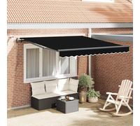 Owoxanthellate Tenda da sole elettrica con braccio articolato, 300 x 250 cm, per terrazza e balcone, in poliestere, retrattile, con telecomando e sensore di luce del vento, colore nero