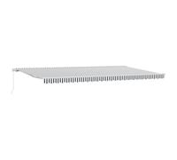 Owoxanthellate Tenda da sole manuale antracite bianco, 500 x 300 cm, in alluminio verniciato a polvere, con protezione solare a manovella, per terrazza, balcone, giardino e caffetteria, per esterni