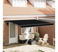 Owoxanthellate Tenda da sole nera, 400 x 300 cm, allungabile, in poliestere resistente ai raggi UV e metallo, robusta e durevole, per giardino, terrazza e balcone
