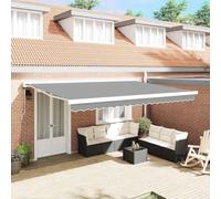 Owoxanthellate Tenda da sole per balcone, 400 x 300 cm, in alluminio, retrattile, moderna, resistente alle intemperie, per giardino, balcone, terrazza