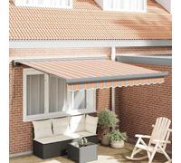 Owoxanthellate Tenda da sole retrattile, 300 x 250 cm, multicolore, resistente ai raggi UV e telaio pieghevole in metallo, design moderno, protezione solare e antipioggia, per terrazza, giardino e
