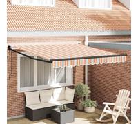 Owoxanthellate Tenda da sole retrattile 350 x 250 cm con telecomando, multicolore, poliestere+alluminio, robusto tetto parasole per balcone, terrazza e giardino