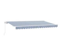 Owoxanthellate Tenda da sole retrattile blu, 350 x 200 cm, per balcone e terrazza, tessuto impermeabile, montaggio a parete manuale, protezione solare