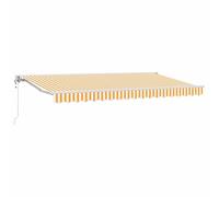 Owoxanthellate Tenda da sole retrattile giallo-bianco, 400 x 200 cm, in alluminio e tessuto, manuale e telecomando, design moderno, robusta, per terrazza, giardino, balcone