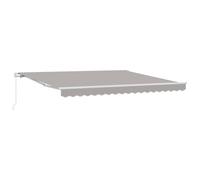 Owoxanthellate Tenda da sole retrattile manualmente, grigio chiaro, 400 x 300 x 165 cm, poliestere e alluminio, protezione solare resistente alle intemperie, per terrazza, giardino e balcone con