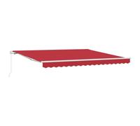 Owoxanthellate Tenda da sole retrattile rossa 400 x 300 cm in poliestere e alluminio, design moderno, robusta e durevole, funzionamento manuale, resistente ai raggi UV, per terrazza, giardino e