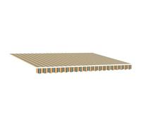 Owoxanthellate Tenda da sole retrattile verde e giallo, 450 x 350 cm, con braccio articolato, per terrazza e balcone, ombreggiatura manuale, in poliestere e acciaio, per esterni