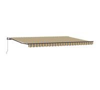 Owoxanthellate Tenda da sole retrattile verde e giallo per terrazza e giardino, tenda da sole a braccio articolato 500 x 350 cm, tessuto da sole in poliestere, parasole manuale per esterno