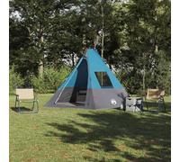 Owoxanthellate Tenda per famiglia per 6 persone Blue Tipi, 383 x 338 x 217 cm, in robusto taffettà con tetto e spazio di archiviazione, design moderno per giardino, campeggio, gite e terrazze