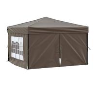 Owoxanthellate Tenda pieghevole per feste, 3 x 3 m, con pareti laterali, 210D, Oxford, resistente ai raggi UV, struttura in acciaio, 291 x 291 x 245 cm, design moderno per feste di famiglia, barbecue