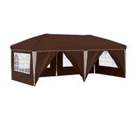 Owoxanthellate Tenda pop-up per feste, 575 x 288 x 245 cm, marrone, gazebo pieghevole con 6 pareti laterali, gazebo regolabile in altezza, per giardino, mercatino delle pulci, matrimoni ed eventi