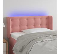Owoxanthellate Testiera a LED rosa, 103 x 16 cm, altezza regolabile, in velluto, con illuminazione cambia colore, come parte della testa e cuscino da parete per camera da letto e camera dei ragazzi
