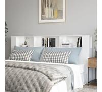 Owoxanthellate Testiera bianca lucida 220 x 18,5 x 104,5 cm, pannello posteriore con 3 ripiani, design moderno, robusto e durevole, per camera da letto, camera dei ragazzi, camera degli ospiti