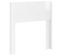 Owoxanthellate Testiera bianca lucida per letto, moderna testiera in legno con design a doghe verticali, elegante pannello letto per camera da letto, 82 x 7 x 100 cm