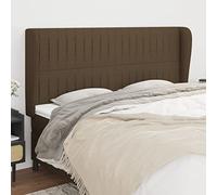 Owoxanthellate Testiera con orecchie marrone scuro, 183 x 23 x 118/128 cm, regolabile in altezza, in legno di larice, rivestimento resistente, moderna, adatta per letto a molle