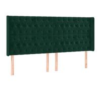 Owoxanthellate Testiera con orecchie, verde scuro, 183 x 16 x 118/128 cm, in velluto, regolabile in altezza, imbottita per struttura del letto, elegante cuscino per lo schienale per camera da letto