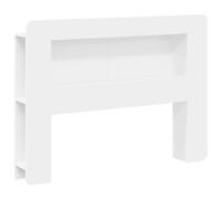 Owoxanthellate Testiera con spazio per il letto, moderna testiera in legno bianco, per camera da letto, robusta libreria e comodino, 119,5 x 18,5 x 100 cm