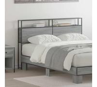 Owoxanthellate Testiera con vano portaoggetti e mensola Grigio Sonoma 120 x 15 x 98 cm Materiale legno per camera da letto moderna con stazione di ricarica e robusto telaio in acciaio