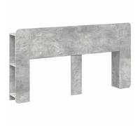 Owoxanthellate Testiera con vano portaoggetti per il letto, moderna testiera in legno a forma di U, armadio per camera da letto, grigio cemento, 182,5 x 18,5 x 80 cm