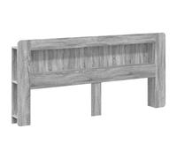 Owoxanthellate Testiera con vano portaoggetti per letto, testiera, mensola in legno, libreria moderna e mensola per camera da letto, grigio sonoma, 215 x 18,5 x 100 cm