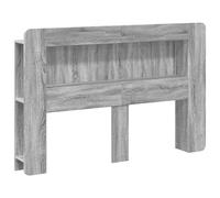 Owoxanthellate Testiera con vano portaoggetti, testiera per camera da letto, libreria moderna, in legno sonoma, grigio, 153,5 x 18,5 x 100 cm