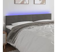 Owoxanthellate Testiera da letto a LED, 200 cm, in velluto, colore grigio scuro, regolabile in altezza, con illuminazione che cambia colore, moderno, per camera da letto e ambiente alberghiero