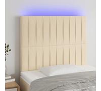 Owoxanthellate Testiera da letto a LED, 90 x 118/128 cm, regolabile in altezza, rivestimento in poliestere, legno di larice, camera da letto e camera degli ospiti