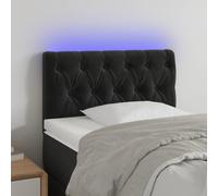 Owoxanthellate Testiera da letto a LED, colore nero, 80 x 78 x 88 cm, in velluto, con imbottitura regolabile in altezza, per camera da letto, design moderno e illuminazione colorata per notti