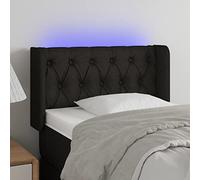 Owoxanthellate Testiera da letto a LED, colore nero, 83 x 16 x 78/88 cm, altezza regolabile, con luce che cambia colore, per camera da letto, camera dei ragazzi