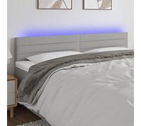 Owoxanthellate Testiera da letto a LED, grigio chiaro, 200 x 5 x 78/88 cm, regolabile in altezza, con barra LED che cambia colore, per camera da letto, camera dei ragazzi, gaming, area