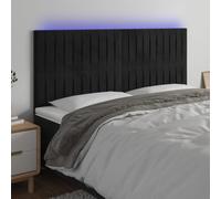 Owoxanthellate Testiera da letto a LED in velluto nero, 200 x 5 x 118/128 cm, altezza regolabile con illuminazione RGB e fissaggio per letto matrimoniale in camera da letto per leggere e guardare la