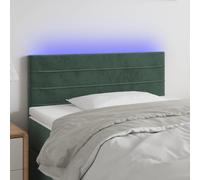 Owoxanthellate Testiera da letto a LED, in velluto, verde scuro, 90 x 5 x 78/88 cm, regolabile in altezza, con luce colorata, design moderno, per camera da letto, ragazzi, camera degli ospiti