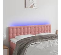 Owoxanthellate Testiera da letto a LED rosa, 144 x 5 x 78/88 cm, in velluto, regolabile in altezza, striscia di illuminazione ritagliabile, protezione da parete in peluche per camera da letto, camera